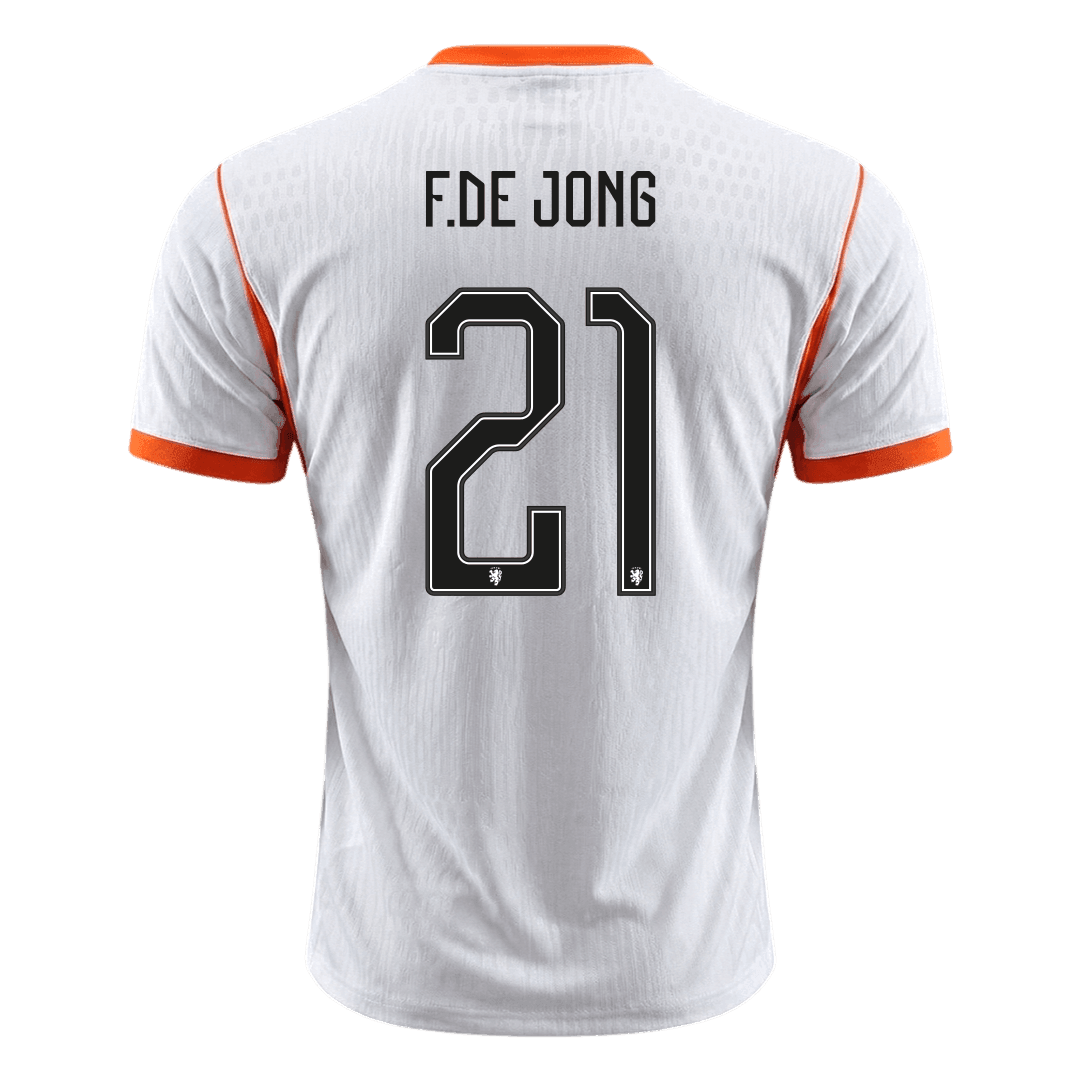 Hollanda 2026 Dünya Kupası Deplasman Forması F.DE JONG #21 - Oyuncu Versiyonu
