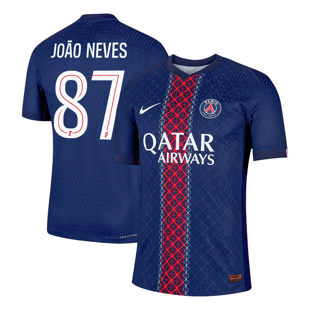 PSG 2025/26 İç Saha Forması JOÃO NEVES #87 - Oyuncu Versiyonu