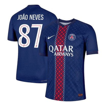 PSG 2025/26 İç Saha Forması JOÃO NEVES #87 - Oyuncu Versiyonu