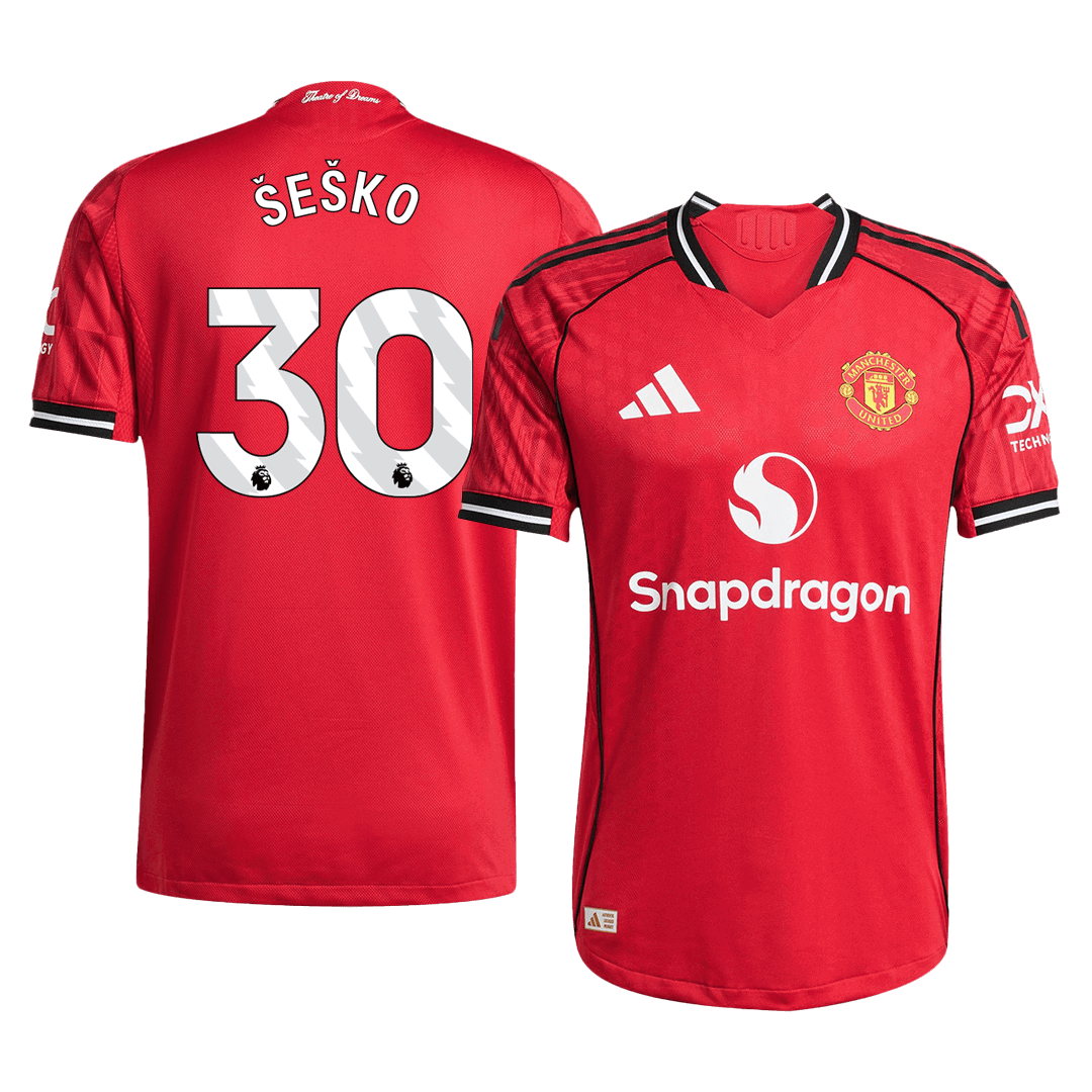 Manchester United 2025/26 İç Saha Forması ŠEŠKO #30 - Oyuncu Versiyonu