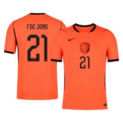 Hollanda 2026 Dünya Kupası İç Saha Forması F.DE JONG #21 - Oyuncu Versiyonu