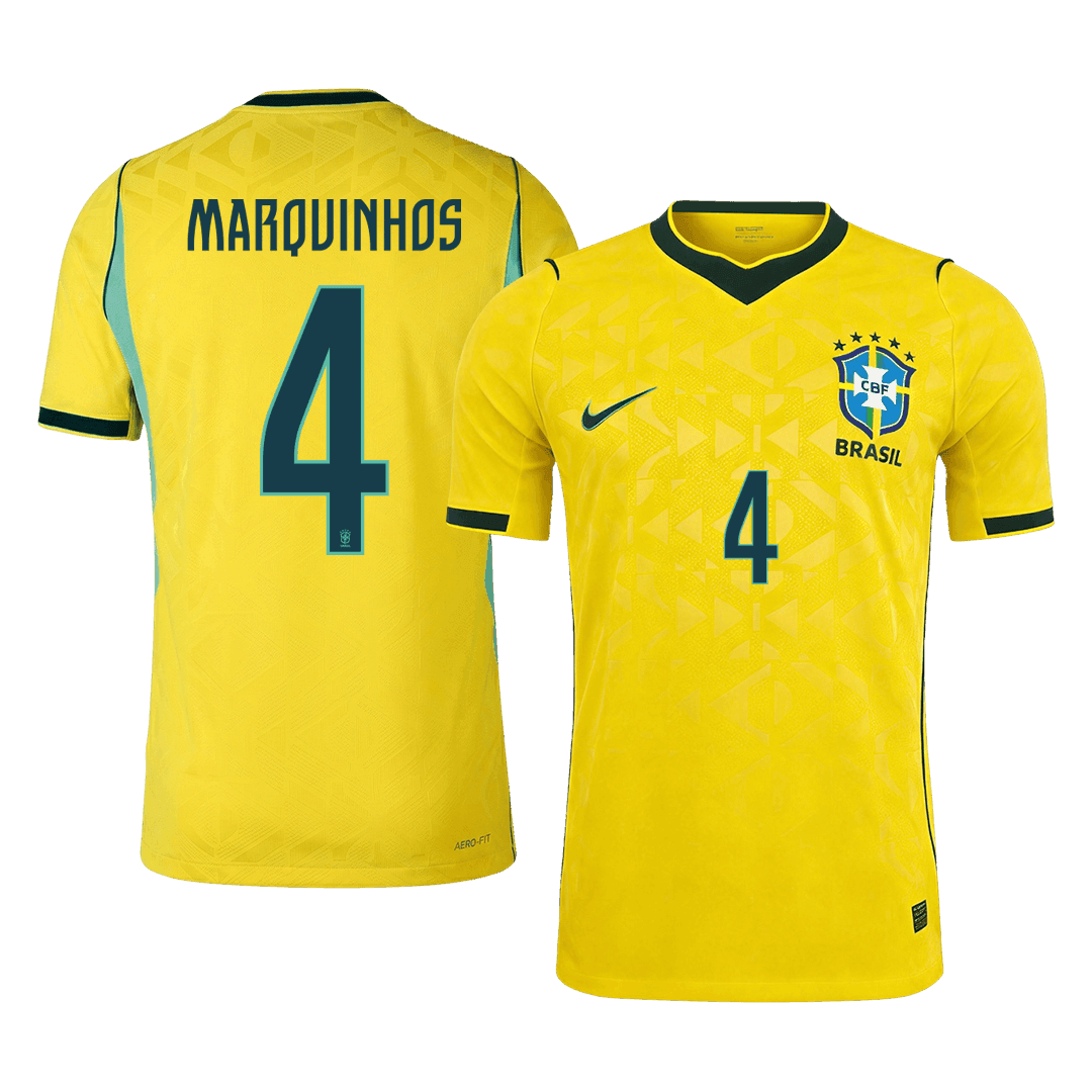 Brazil 2026 Dünya Kupası İç Saha Forması MARQUINHOS #4 - Oyuncu Versiyonu