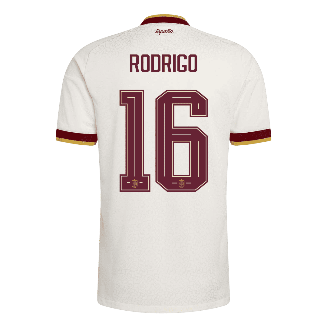 İspanya 2026 Dünya Kupası Deplasman Forması RODRIGO #16 - Oyuncu Versiyonu