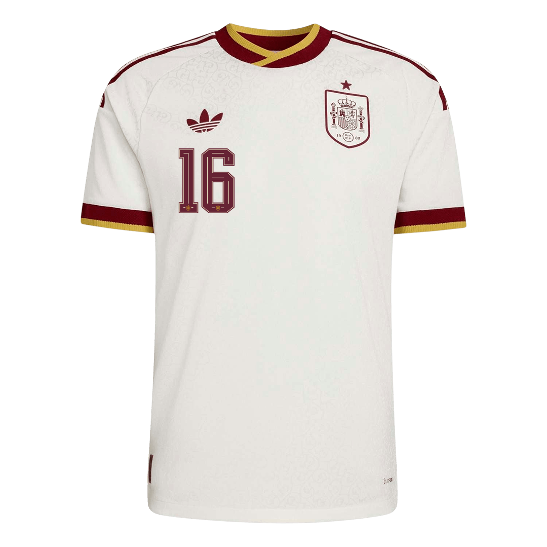 İspanya 2026 Dünya Kupası Deplasman Forması RODRIGO #16 - Oyuncu Versiyonu