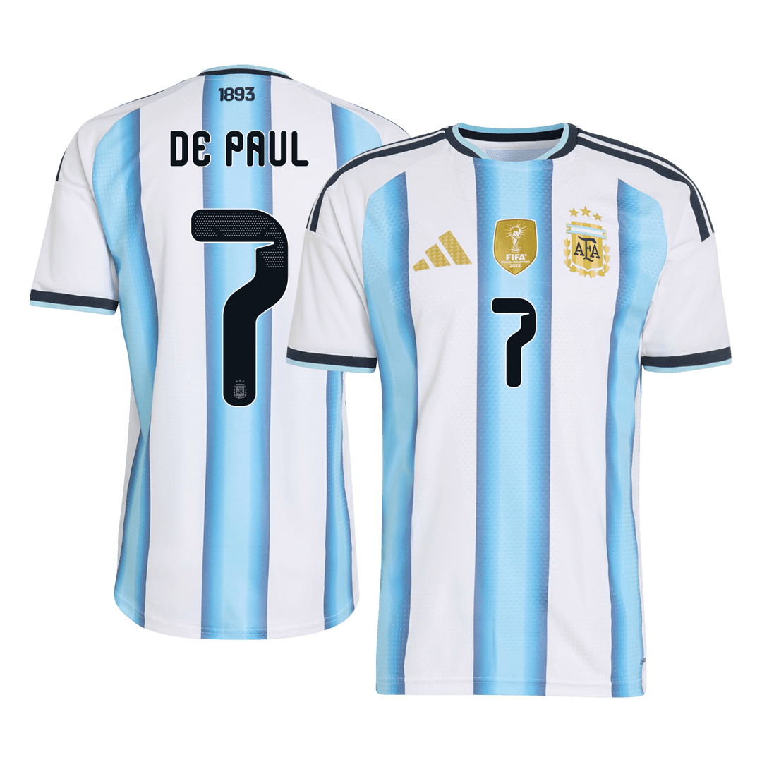 Arjantin 2026 Dünya Kupası İç Saha Forması DE PAUL #7 - Oyuncu Versiyonu