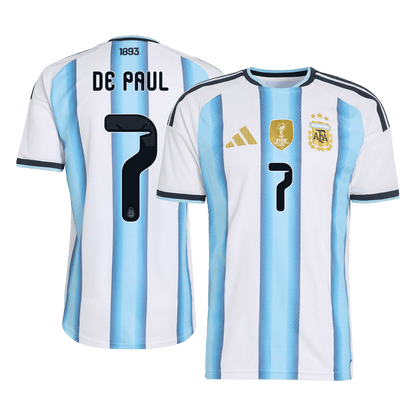 Arjantin 2026 Dünya Kupası İç Saha Forması DE PAUL #7 - Oyuncu Versiyonu