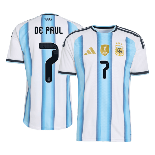 Arjantin 2026 Dünya Kupası İç Saha Forması DE PAUL #7 - Oyuncu Versiyonu