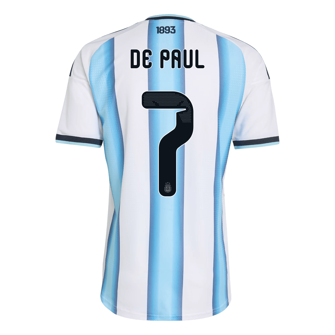 Arjantin 2026 Dünya Kupası İç Saha Forması DE PAUL #7 - Oyuncu Versiyonu