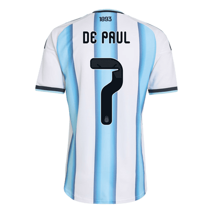 Arjantin 2026 Dünya Kupası İç Saha Forması DE PAUL #7 - Oyuncu Versiyonu