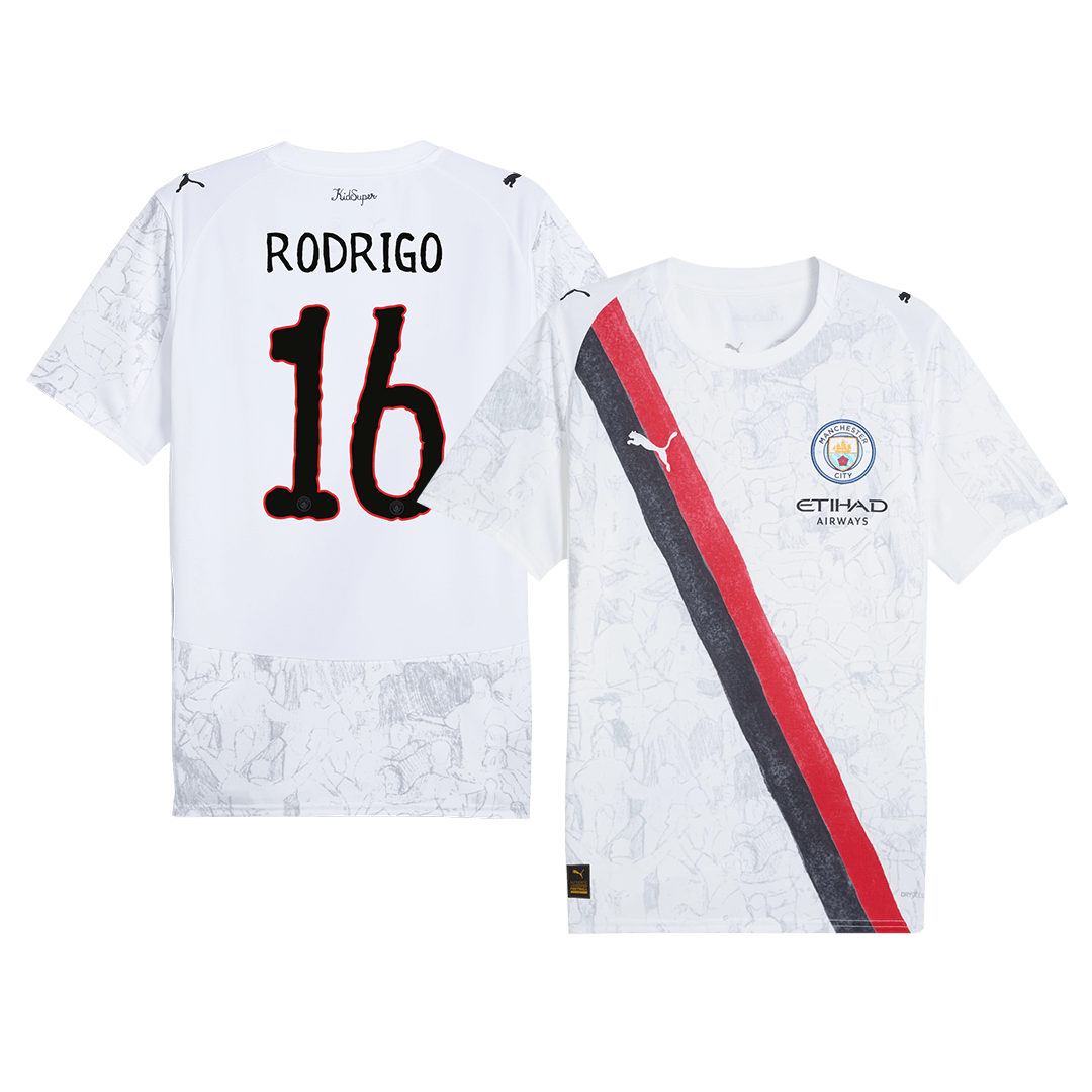 Manchester City 2025/26 Dünya Kupası KidSuper Forması RODRIGO #16 - Kulüpler Dünya Kupası