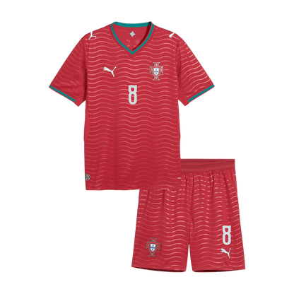 Portekiz 2026 Dünya Kupası Çocuk İç Saha Forma Seti B. FERNANDES #8 [PREMIUM]