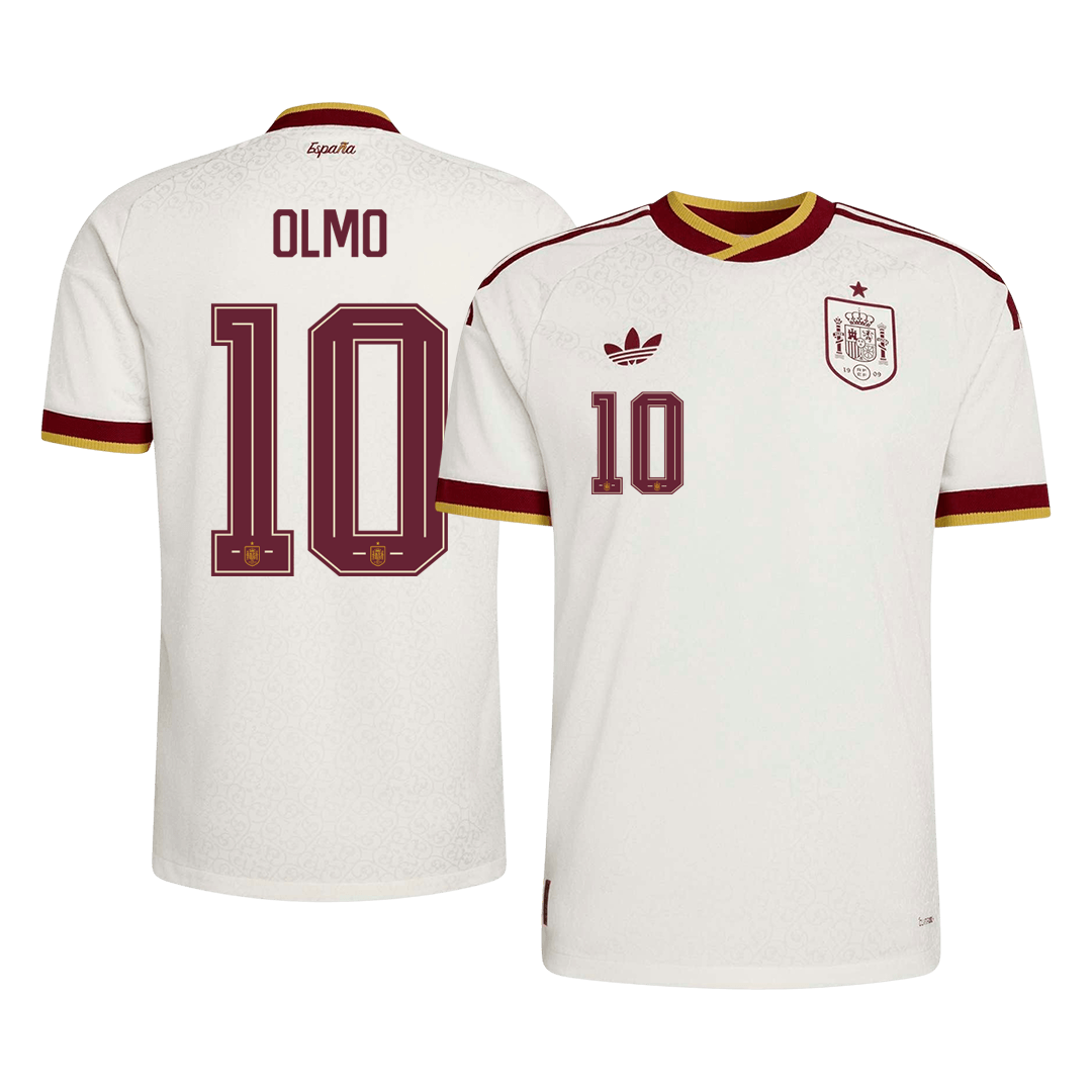 İspanya 2026 Dünya Kupası Deplasman Forması OLMO #10 - Oyuncu Versiyonu