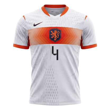 Hollanda 2026 Dünya Kupası Deplasman Forması VIRGIL #4 - Oyuncu Versiyonu