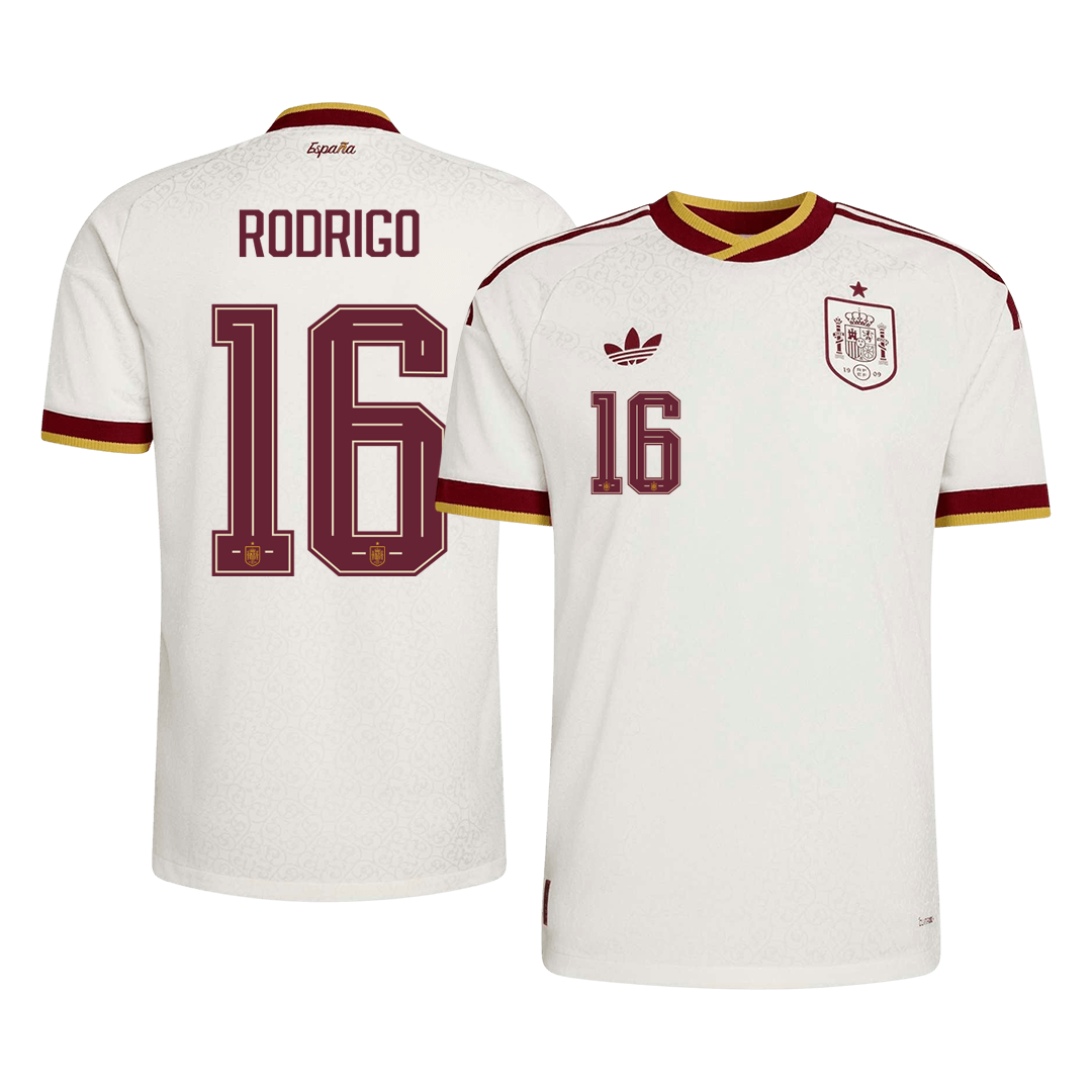 İspanya 2026 Dünya Kupası Deplasman Forması RODRIGO #16 - Oyuncu Versiyonu