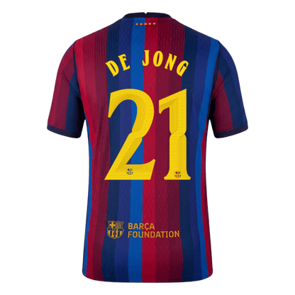 Barcelona 2026/27 İç Saha Forması DE JONG #21 - UCL - Oyuncu Versiyonu