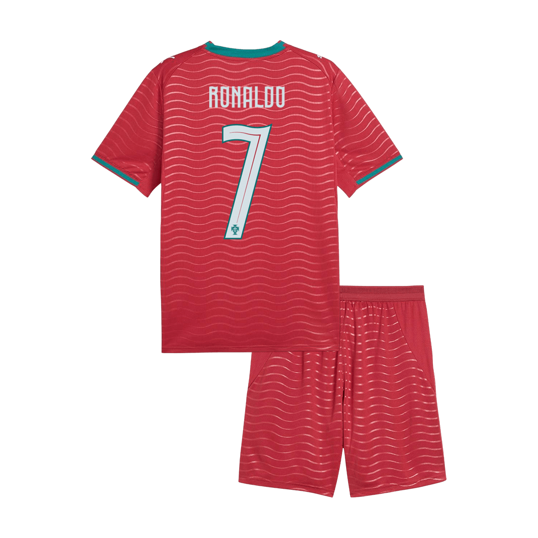 Portekiz 2026 Dünya Kupası Çocuk İç Saha Forma Seti RONALDO #7 [PREMIUM]