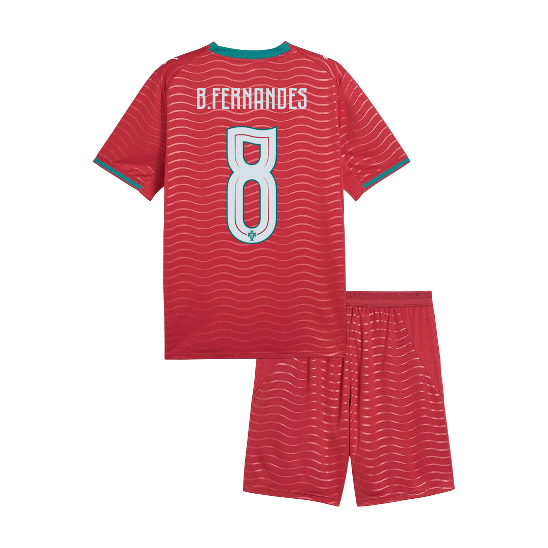 Portekiz 2026 Dünya Kupası Çocuk İç Saha Forma Seti B. FERNANDES #8 [PREMIUM]