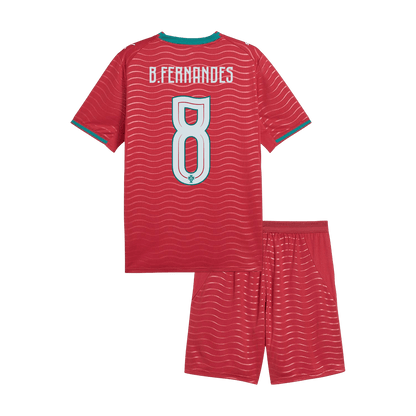 Portekiz 2026 Dünya Kupası Çocuk İç Saha Forma Seti B. FERNANDES #8 [PREMIUM]