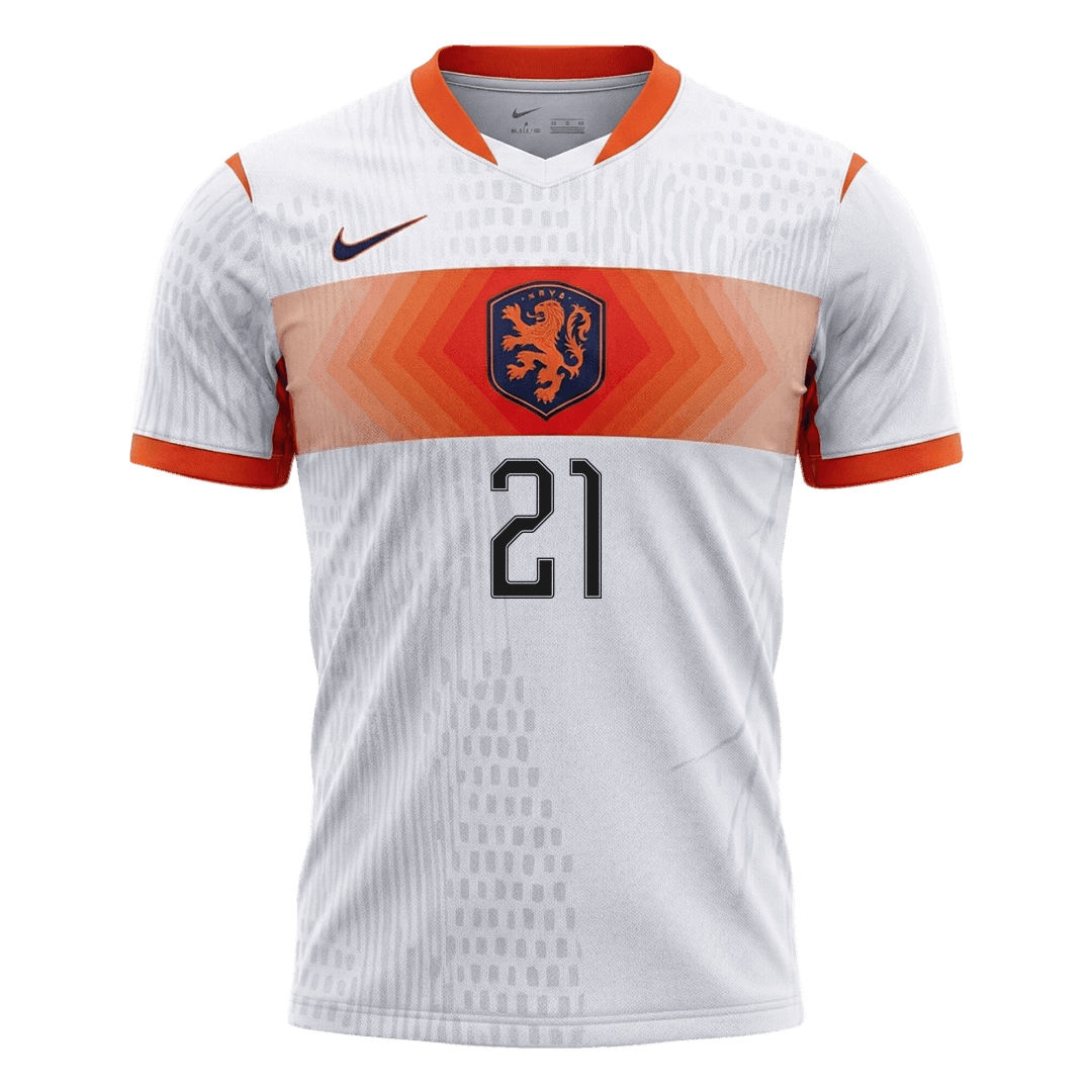 Hollanda 2026 Dünya Kupası Deplasman Forması F.DE JONG #21 - Oyuncu Versiyonu