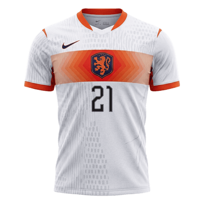 Hollanda 2026 Dünya Kupası Deplasman Forması F.DE JONG #21 - Oyuncu Versiyonu