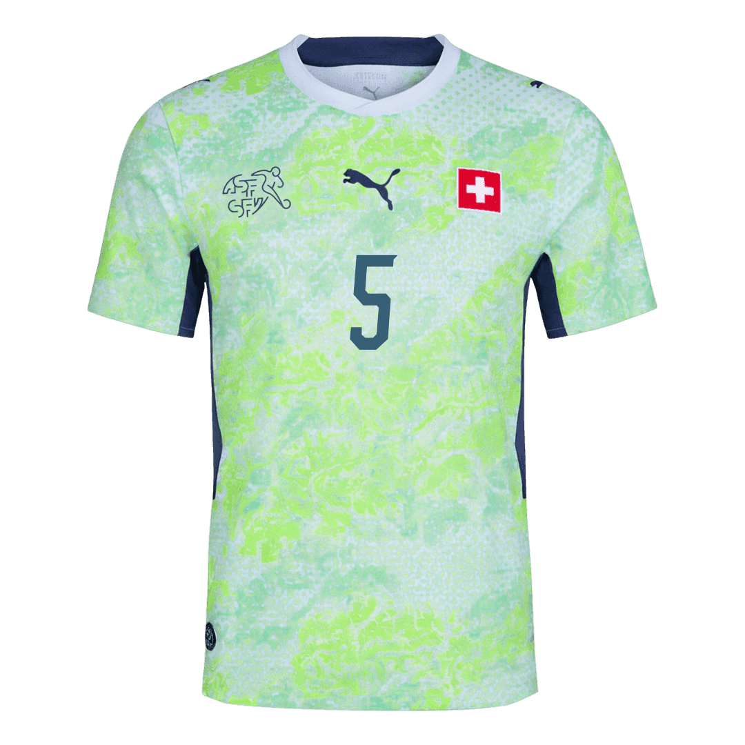 Switzerland 2026 Dünya Kupası Deplasman Forması AKANJI #5 - Oyuncu Versiyonu
