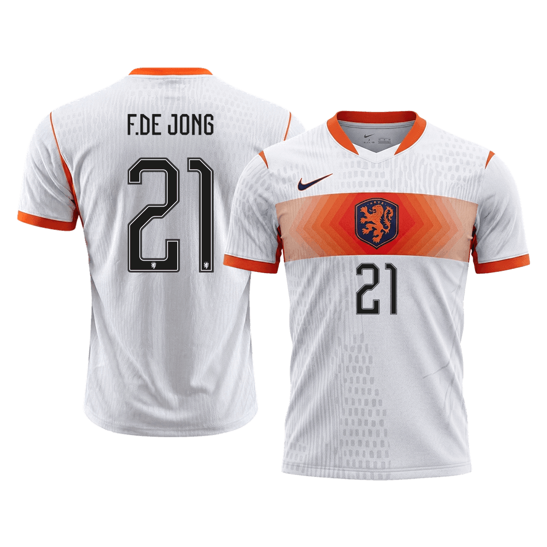 Hollanda 2026 Dünya Kupası Deplasman Forması F.DE JONG #21 - Oyuncu Versiyonu