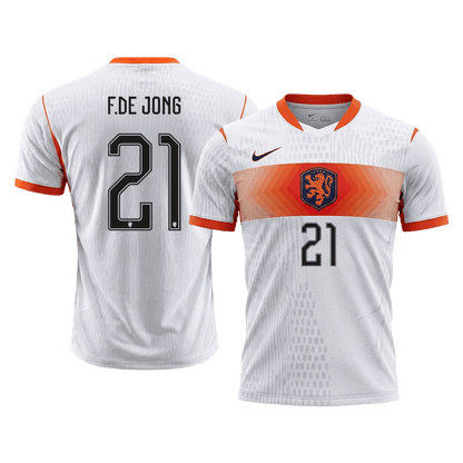 Hollanda 2026 Dünya Kupası Deplasman Forması F.DE JONG #21 - Oyuncu Versiyonu