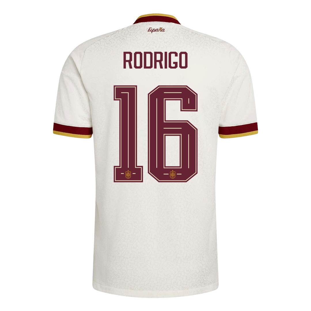 İspanya 2026 Dünya Kupası Deplasman Forması RODRIGO #16 - Oyuncu Versiyonu