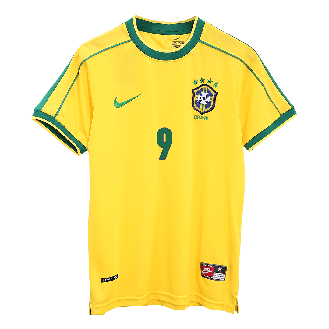 Retro Brazil 1998 Dünya Kupası İç Saha Forması RONALDO #9