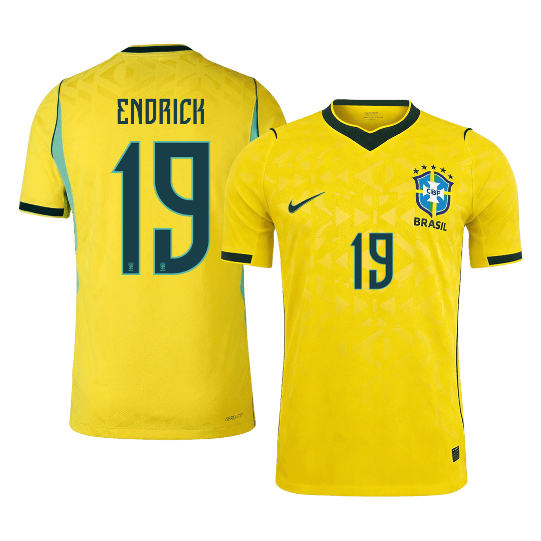 Brazil 2026 Dünya Kupası İç Saha Forması ENDRICK #19 - Oyuncu Versiyonu
