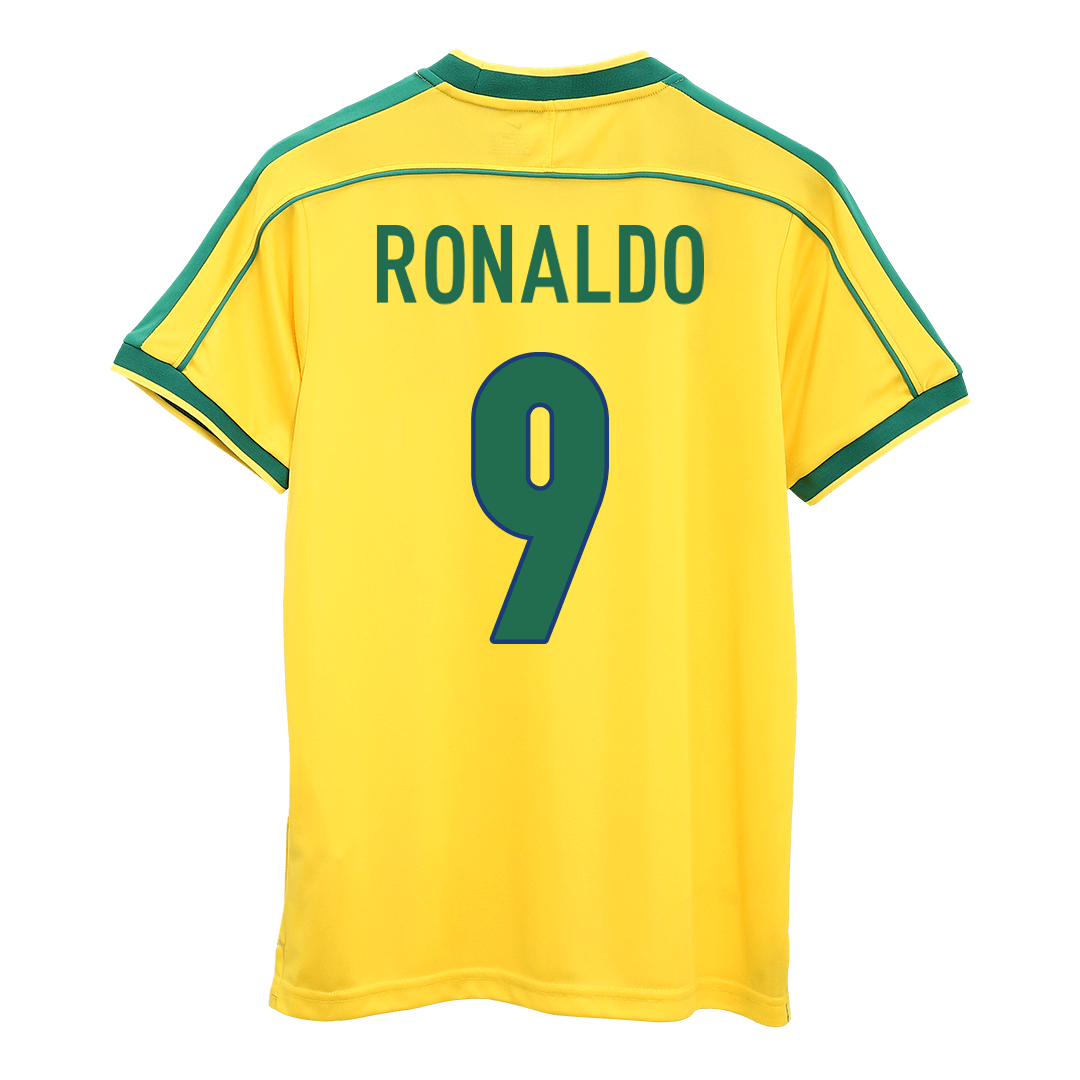 Retro Brazil 1998 Dünya Kupası İç Saha Forması RONALDO #9