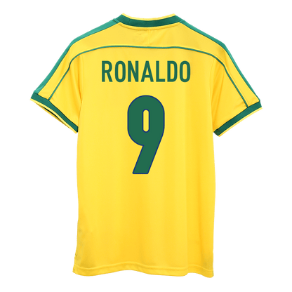 Retro Brazil 1998 Dünya Kupası İç Saha Forması RONALDO #9