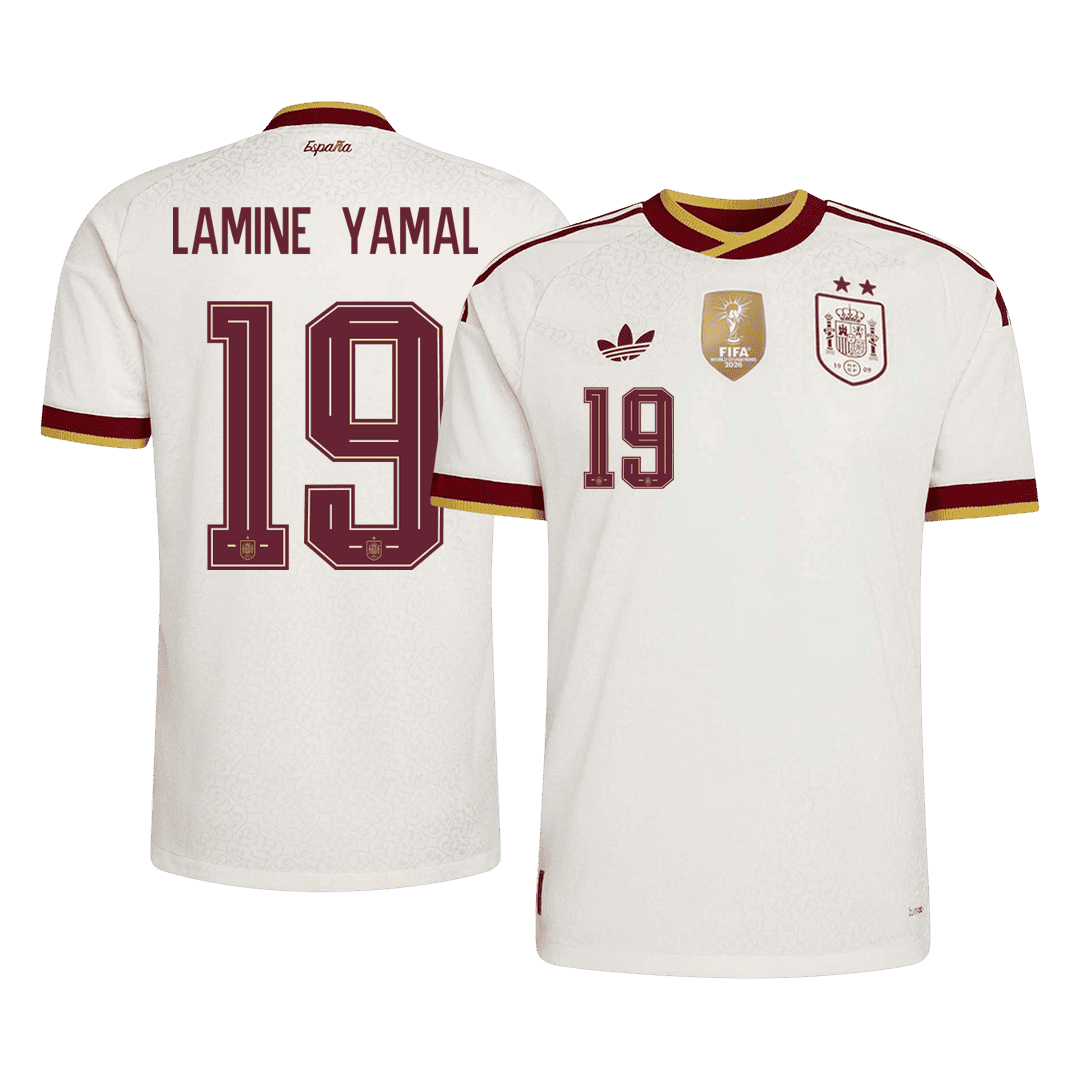 İspanya 2026 Dünya Kupası Deplasman Forması LAMINE YAMAL #19 - Oyuncu Versiyonu