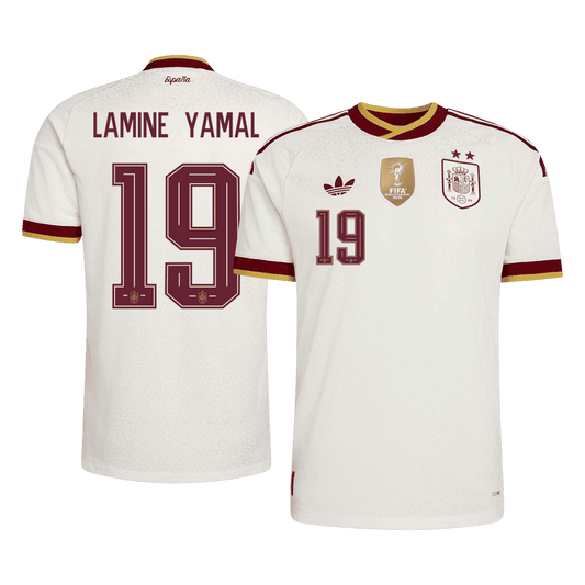 İspanya 2026 Dünya Kupası Deplasman Forması LAMINE YAMAL #19 - Oyuncu Versiyonu