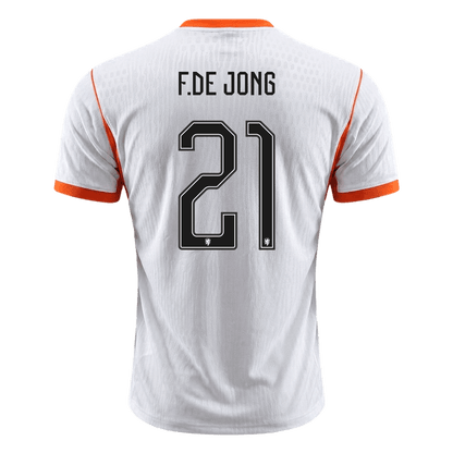 Hollanda 2026 Dünya Kupası Deplasman Forması F.DE JONG #21 - Oyuncu Versiyonu
