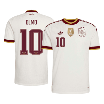 İspanya 2026 Dünya Kupası Deplasman Forması OLMO #10 - Oyuncu Versiyonu