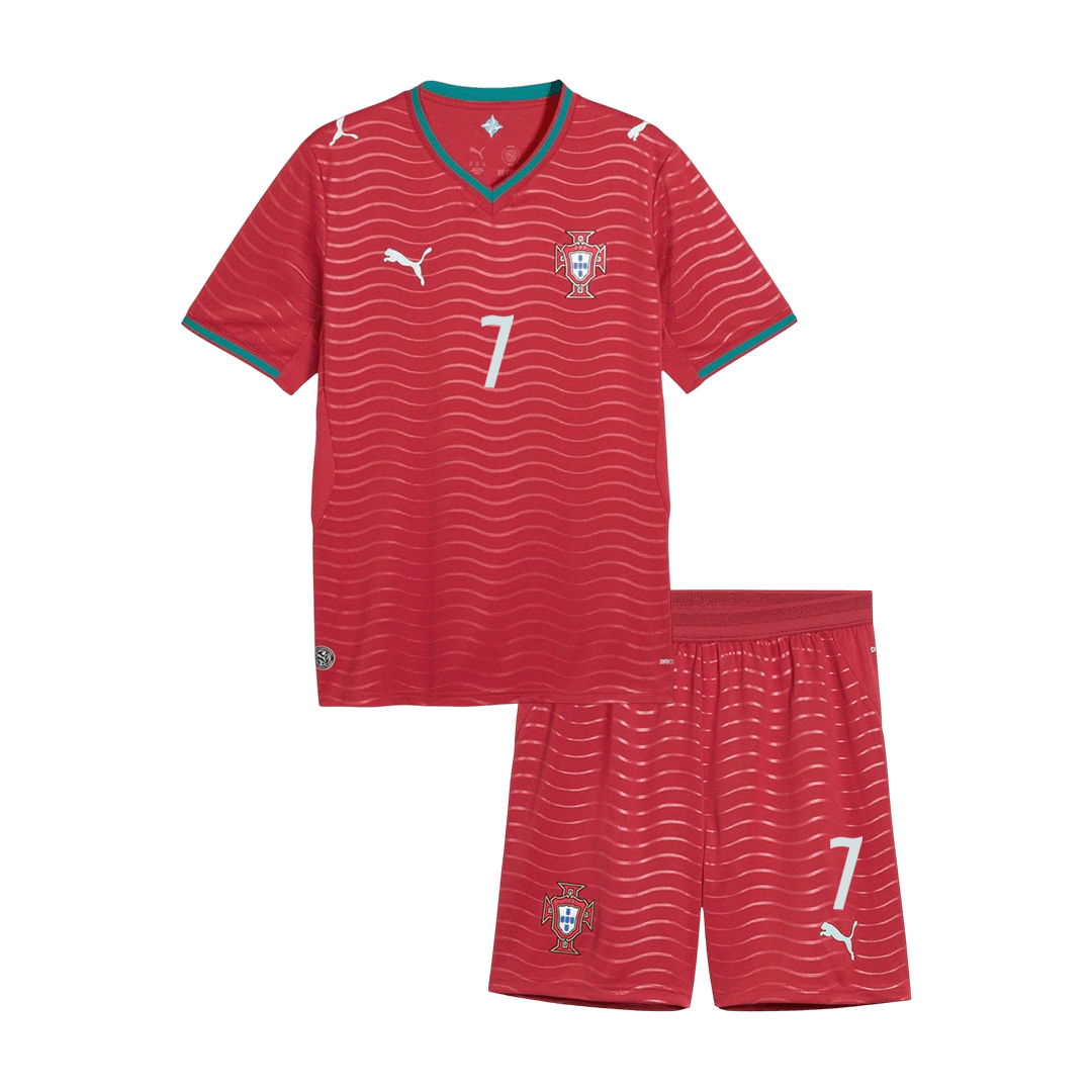 Portekiz 2026 Dünya Kupası Çocuk İç Saha Forma Seti RONALDO #7 [PREMIUM]