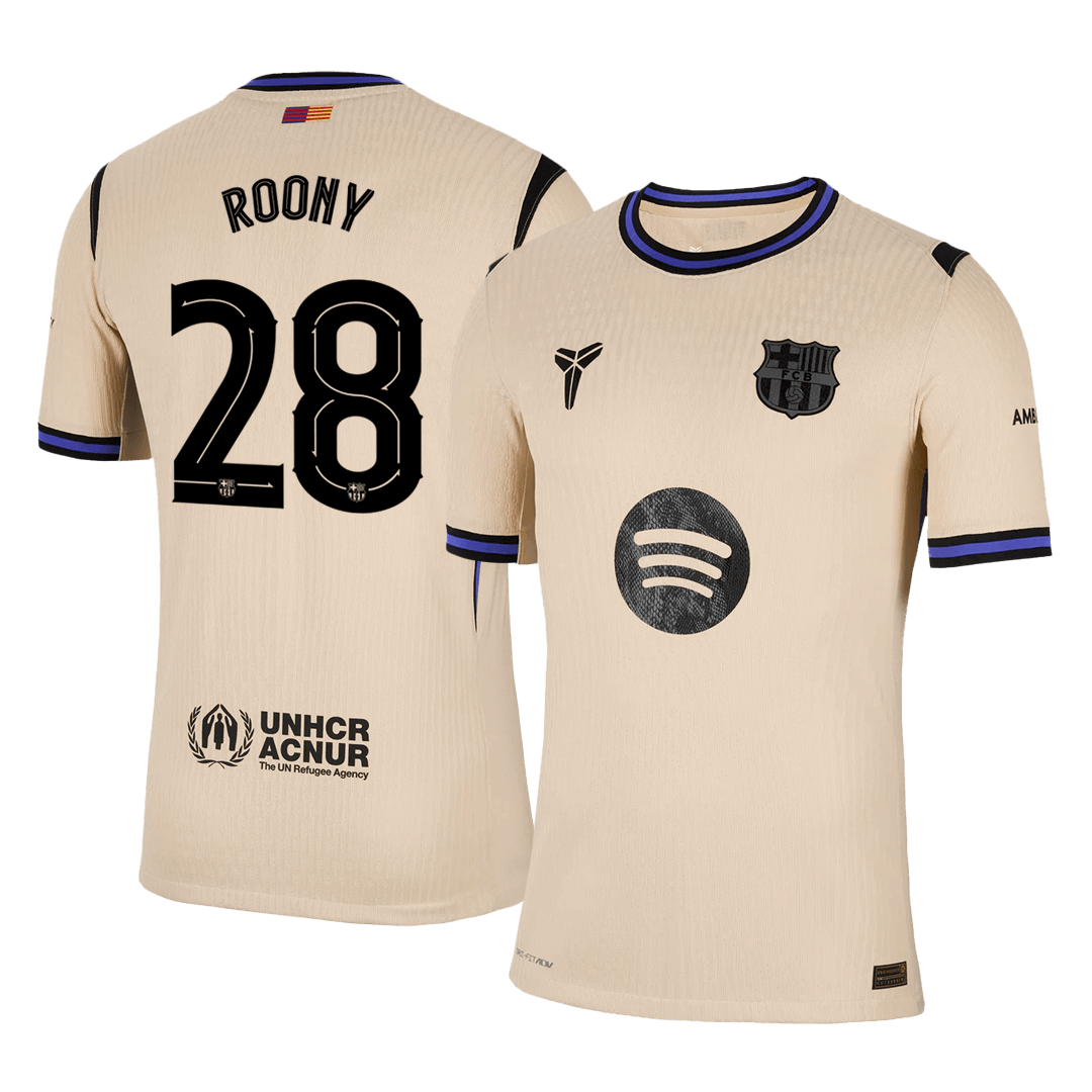 Barcelona 2025/26 Deplasman Forması ROONY #28 - UCL - Oyuncu Versiyonu